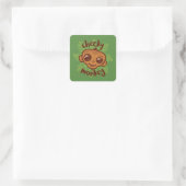 Cheeky Monkey Schattigee Cartoon Primate Tekening Vierkante Sticker (Tas)