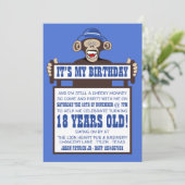 Cheeky Monkey verjaardagsfeestje uitnodiging (Staand voorkant)