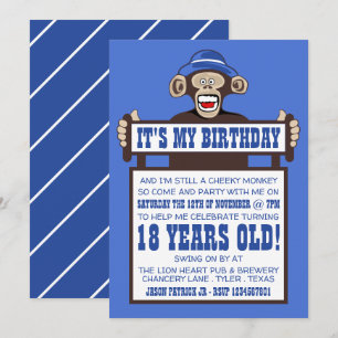 Cheeky Monkey verjaardagsfeestje uitnodiging