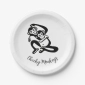 Cheeky Monkeys - Chimpansee - Bonobo - Feest Papieren Bordje (Voorkant)