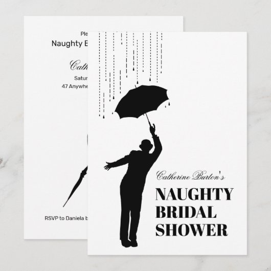 Cheeky Naughty Vrijgezellenfeest Party Invitation Kaart (Voorkant / Achterkant)