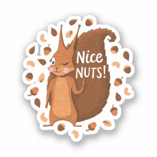 Cheeky Nutty Squirrel 41 Sticker (Voorkant)