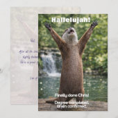 🎓Cheeky Otter Graduation Announcement Kaart (Voorkant / Achterkant)