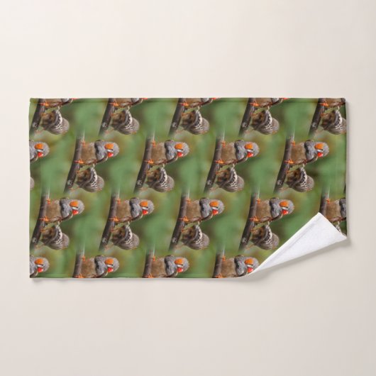 Cheeky Paar of Zebra Finches Songbird Bad Handdoek (Handdoek)