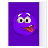 Cheeky Paarse Emoticon (Binnen (Links))