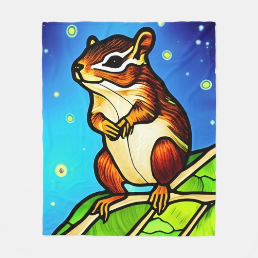 Cheeky, Playful Chipmunk Pal Fleece Deken (Voorkant)