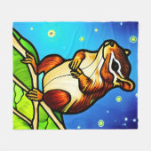 Cheeky, Playful Chipmunk Pal Fleece Deken (Voorkant (Horizontaal))