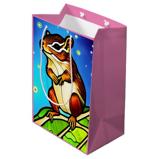 Cheeky, Playful Chipmunk Pal Medium Cadeauzakje (Achterkant Gekanteld)