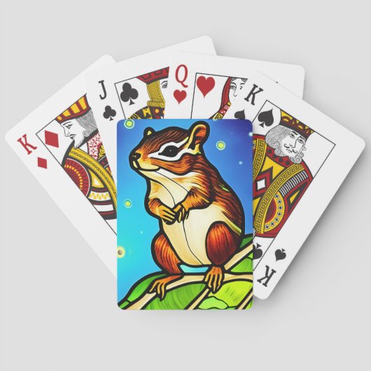 Cheeky, Playful Chipmunk Pal Pokerkaarten (Achterkant)