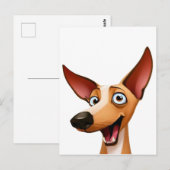 Cheeky Podenco - Playful Cartoon Hound Briefkaart (Voorkant / Achterkant)