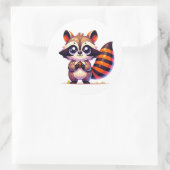 Cheeky Raccoon Capers: Kleurrijke Sticker Design (Tas)