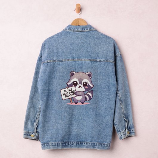 Cheeky Raccoon's Funny Message Denim Jacket (Hangar)