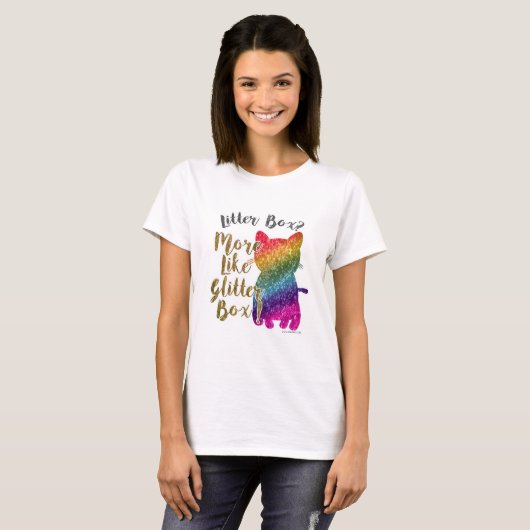 Cheeky Rainbow Cat Gezegde T-shirt (Voorkant volledig)