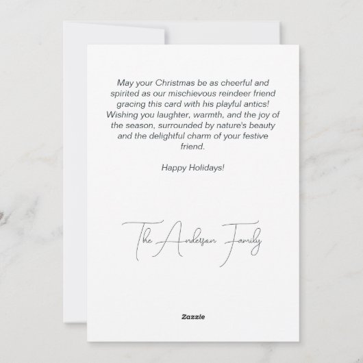Cheeky Rendier Vrolijk Kerstfeest Feestdagenkaart (Achterkant)