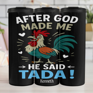 Cheeky Rooster Statement Graphic Thermosbeker