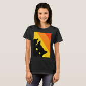 Cheeky Rude Cat geeft de middenvinger T-shirt (Voorkant volledig)