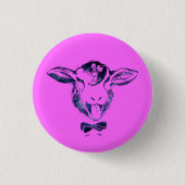 Cheeky schaap met een boeg stropdas ronde button 3,2 cm (Voorkant)