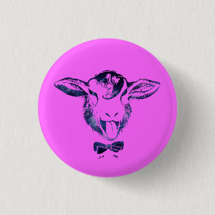 Cheeky schaap met een boeg stropdas ronde button 3,2 cm
