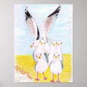Cheeky Sea gulls  Poster (Voorkant)