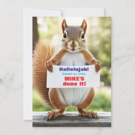 🎓Cheeky Squirrel Graduation Announcement Kaart