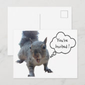Cheeky Squirrel Je bent uitgenodigd voor Briefkaar Briefkaart (Voorkant / Achterkant)