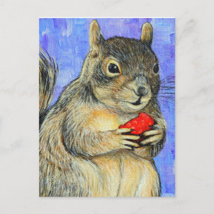 Cheeky Squirrel Painting Briefkaart