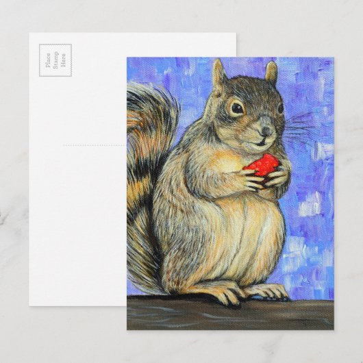 Cheeky Squirrel Painting Briefkaart (Voorkant / Achterkant)
