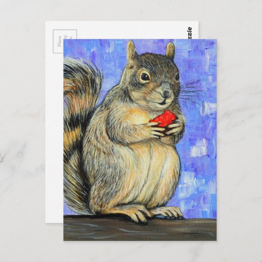 Cheeky Squirrel Painting Briefkaart (Voorkant / Achterkant)