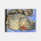 Cheeky Squirrel Painting Fleece Blanket (Voorkant (Horizontaal))