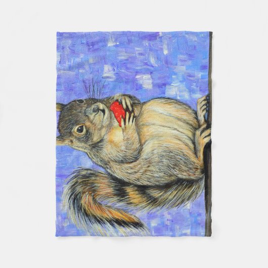 Cheeky Squirrel Painting Fleece Deken (Voorkant)
