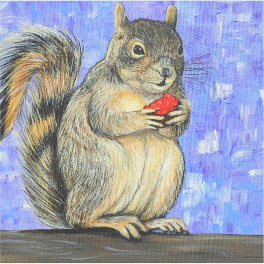 Cheeky Squirrel Painting Sticker (Voorkant)