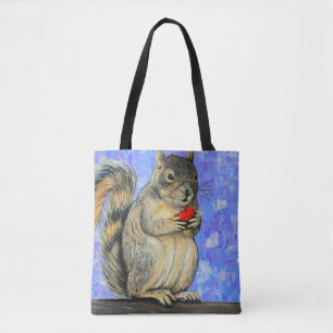 Cheeky Squirrel schilderen Tote Bag