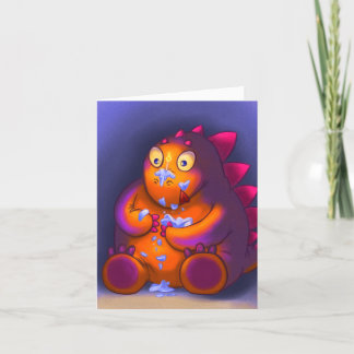 Cheeky Stegosaurus Eating Cake Birthday Card Bedankkaart