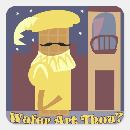 Cheeky Wafer Cookie Gezegde Vierkante Sticker (Voorkant)