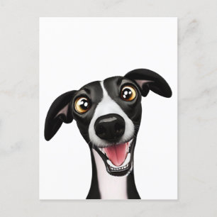 Cheeky Whippet in een schattige cartoon kunst Briefkaart