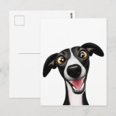 Cheeky Whippet in een schattige cartoon kunst Briefkaart (Voorkant / Achterkant)