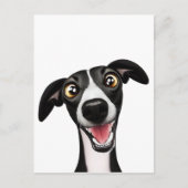 Cheeky Whippet in een schattige cartoon kunst Briefkaart (Voorkant)
