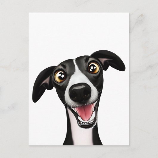 Cheeky Whippet in een schattige cartoon kunst Briefkaart (Voorkant)