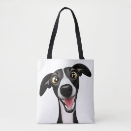 Cheeky Whippet in een schattige cartoon kunst Tote Bag