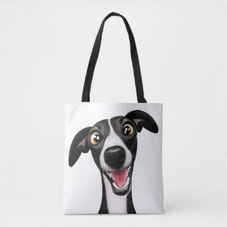 Cheeky Whippet in een schattige cartoon kunst Tote Bag
