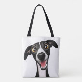 Cheeky Whippet in een schattige cartoon kunst Tote Bag (Achterkant)