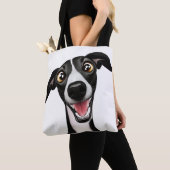 Cheeky Whippet in een schattige cartoon kunst Tote Bag (Dichtbij)