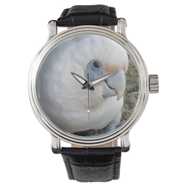 Cheeky White Cockato Horloge (Voorkant)