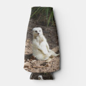 Cheeky White Meerkat Flesjeskoeler (Voorkant)