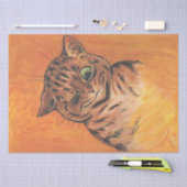 Cheeky Winking Cat Vintage Whimsical Feline Art Tissuepapier (Craft)