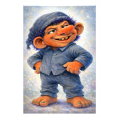 Cheeky Woodland Troll Boy Cozy Fairytale  Foto Afdruk (Voorkant)