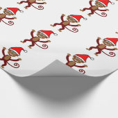 Cheeky Xmas-aap Cadeaupapier (Hoek)