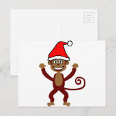Cheeky Xmas Monkey Feestdagenkaart (Voorkant / Achterkant)