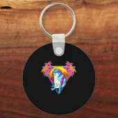 Cheems Dog Funny Shiba Inu Meme 80s Vaporwave Sleutelhanger (Voorkant)