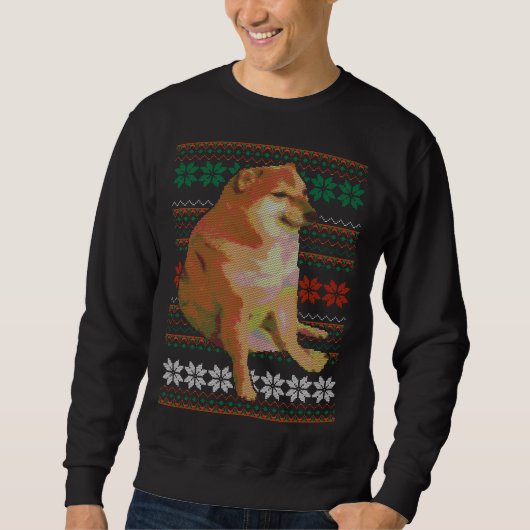 Cheems Lelijke Kersttrui Doge Meme Design Trui (Voorkant)